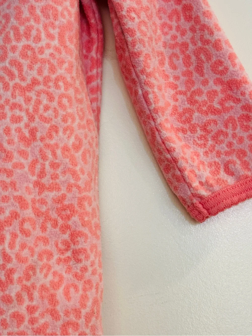 Carter's Pink Leopard Print Cat Face Footed Baby Long Fleece Sleeper 6 Mo